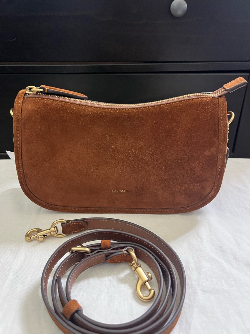 Coach Waverly Warm Brown Suede
